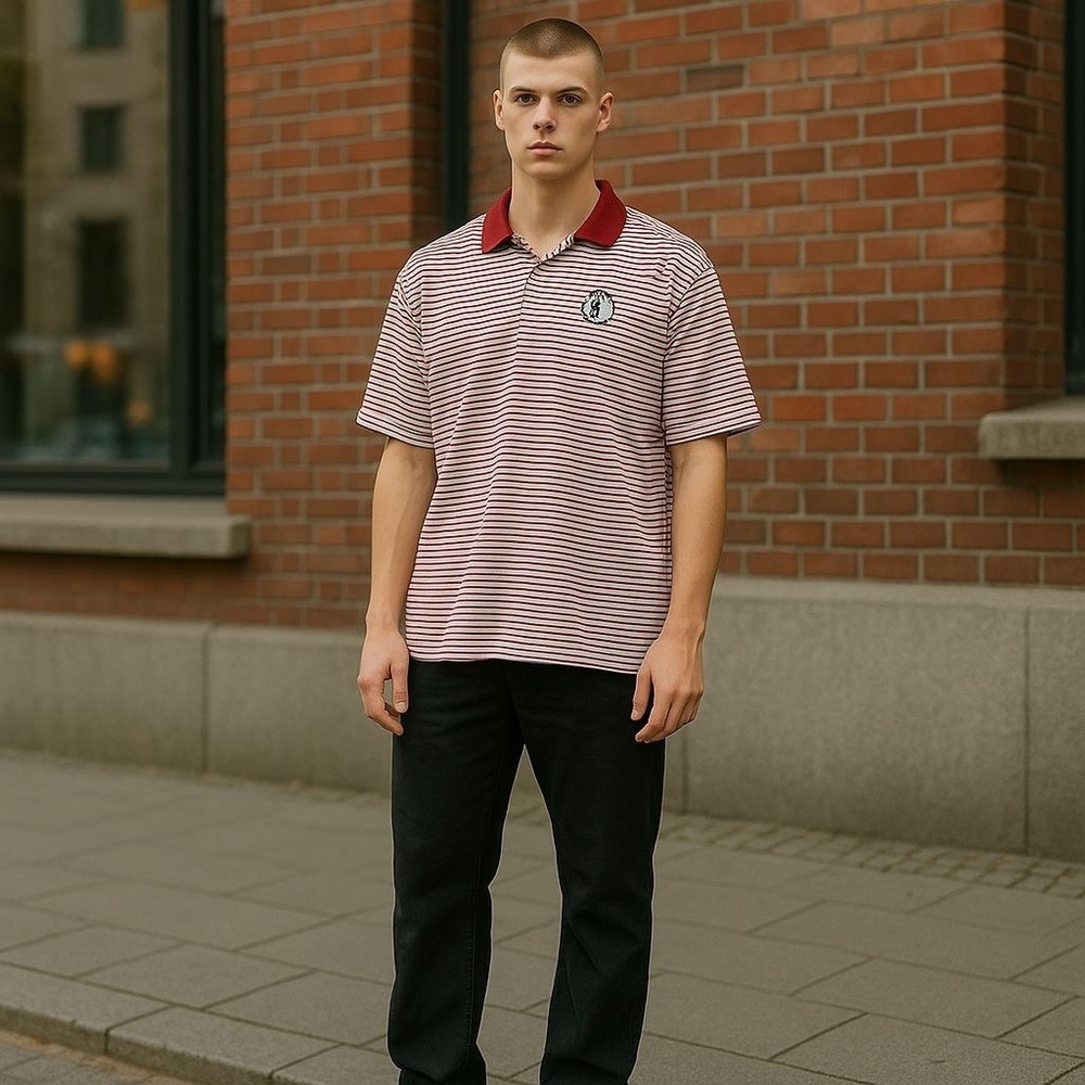 Adidas Golf Polo Shirt U.S. Open‎ 2014 Pinehurst Striped Red White Men's L